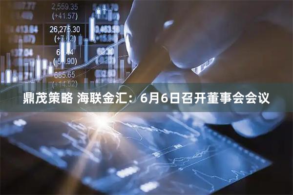 鼎茂策略 海联金汇：6月6日召开董事会会议