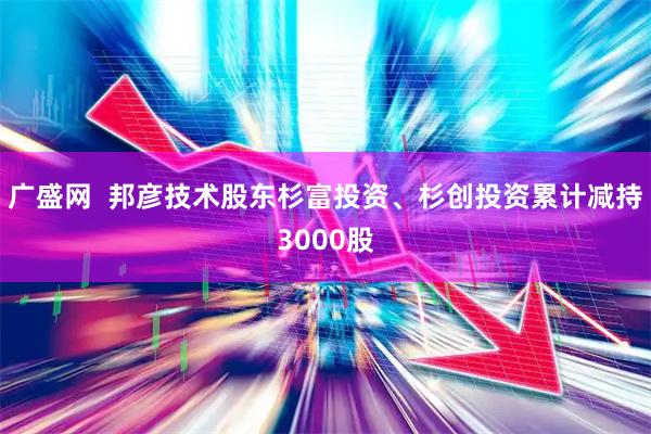 广盛网  邦彦技术股东杉富投资、杉创投资累计减持3000股