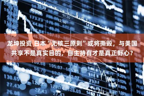 龙坤投资 日本“无核三原则”或将撕毁，与美国共享不是真实目的，自主持有才是真正野心？